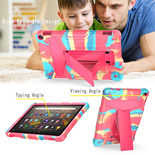 Epicgadget Case For Amazon Fire Hd 10 And Fire Hd 10 Plus (11Th Generation, 2021 Released) - Heavy Duty Shockproof Hybrid Case With Kickstand + 1 Screen Protector Film And 1 Stylus (Candy/Pink) #TOP5