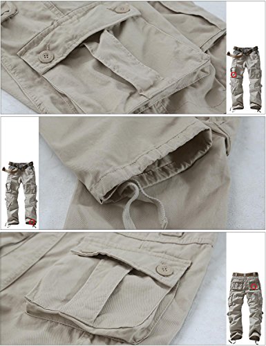 Image of Match Men's Wild Retro Multi-Pockets Utility Casual Cotton Cargo Trousers #3357