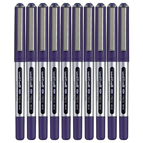 Uni-ball Eye Micro Ub-150 Gel Ink Pen - 0.5 Mm - 10 Pcs - Uni Mitsubishi Pencil (Blue) by Uni-ball