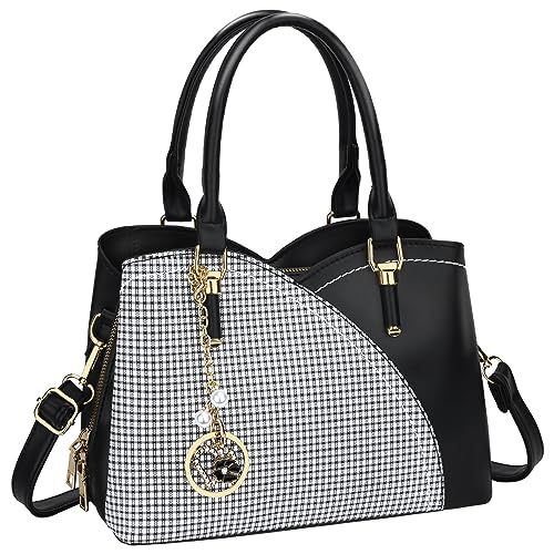 Image of KKXIU Triple Compartments Purses and Handbags for Women Fashion Ladies Satchel Shoulder Top Handle Bag