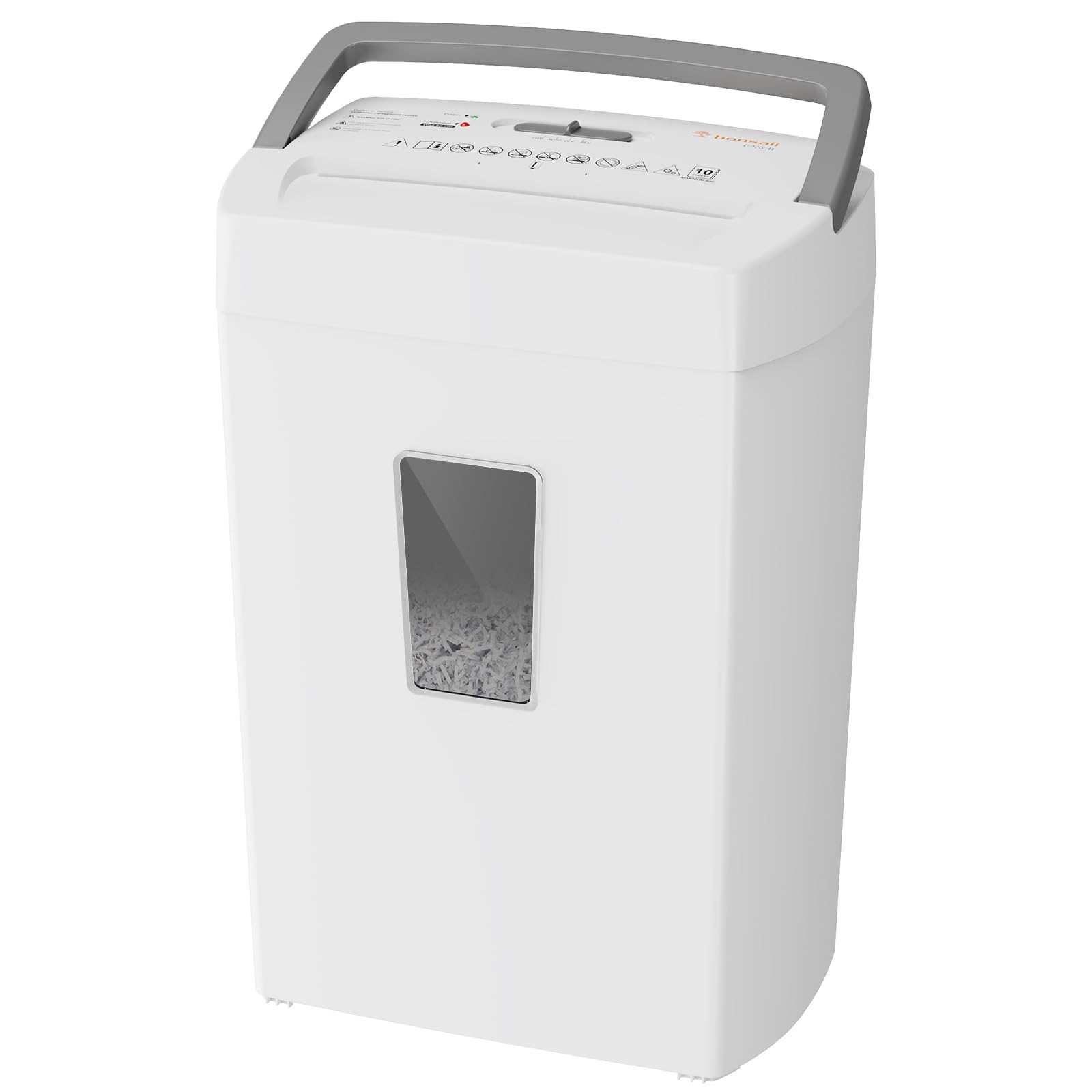 Bonsaii 10-Blatt Aktenvernichter P4, Mikroschnitt schredder für 21L Behälter, Anti-Blockier-System & Überhitzungsschutz für Büro/Homeoffice, C275-B