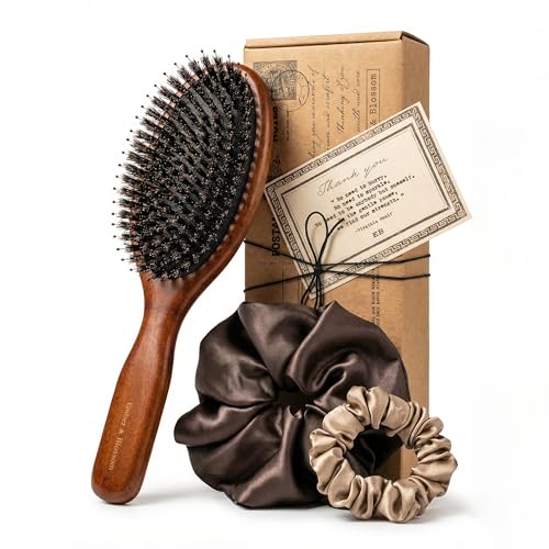 Juego de regalo de cepillo de pelo Ember & Blossom con caja de madera personalizable