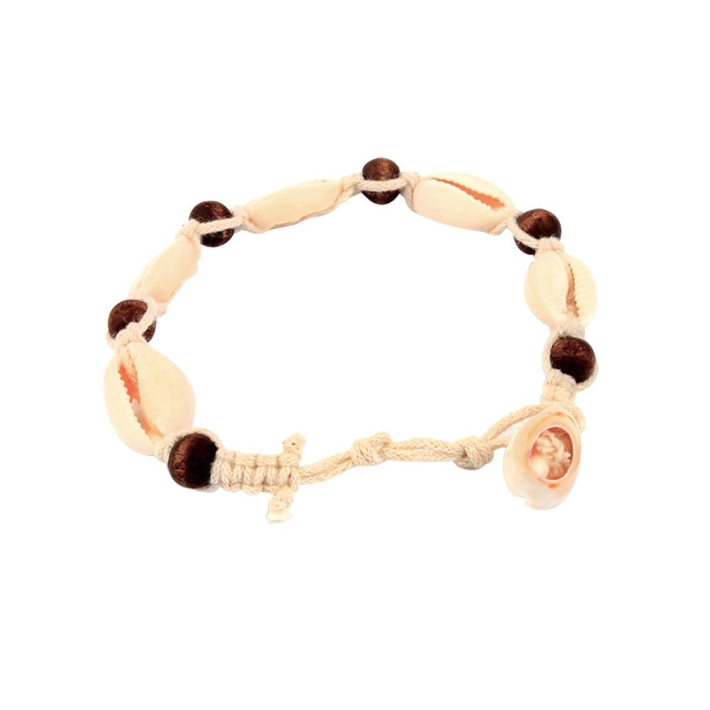Tobillera Unisex, Tobilleras, Cuentas de Madera Tejidas para Mujer, Tobillera de Concha, Pulsera de Tobillo, Sandalia de Playa de Verano, joyería descalza, cómoda y respetuosa con el Medio Ambiente