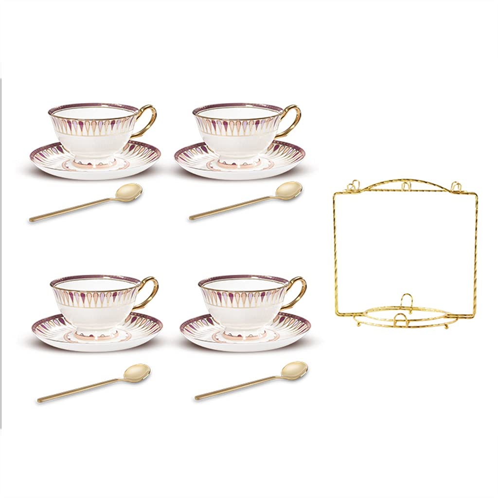 Juego de Tazas de té británico, Juego de cerámica para el té de la Tarde, Juego de Tazas de café de Porcelana para té de la Tarde y café con Leche (+6 Piezas Azules)