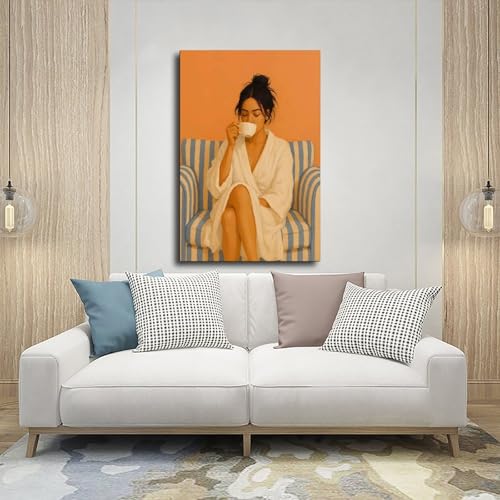 Poster abstrait café bohème déco murale chambre et bureau 40x61cm