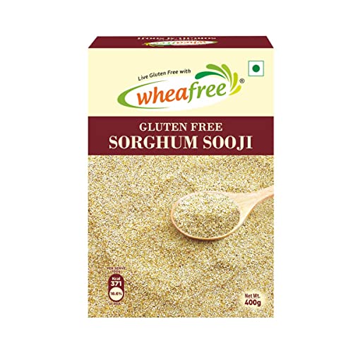 Image of Wheafree Gluten Free Sorghum Sooji (Pack of 2 x 400g Each) | Rich in Vitamins, Iron, Minerals & Micronutrients | Rich in Fiber and Protein | Diabetic Friendly