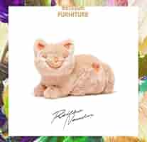 リイシューねこちゃん　BEIGE AND BLUE トートバッグ付き リイシューねこちゃん BEIGE AND BLUE トートバッグ付き