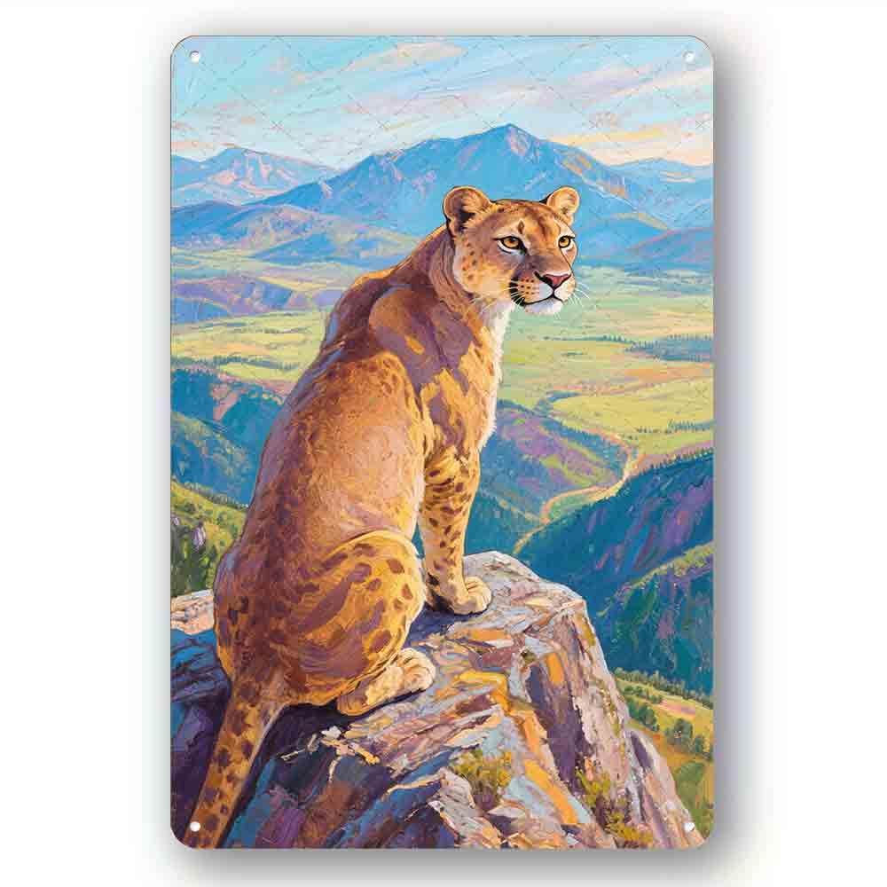 peiyeety Funny Metal Tin Sign Colorful Lioness - Full of Vitality Fun Home Home Bathroom Patio Bar Cafe Tin Sign 8x12 Inch Christmas Halloween