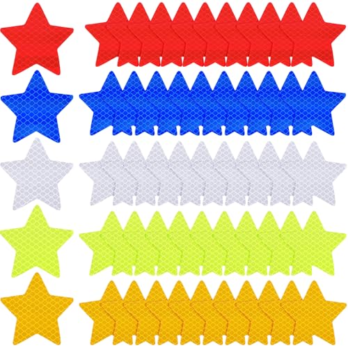 cobee 50Pcs Reflective Stickers, Star Shape Reflective Stickers, Reflectives Helmet
