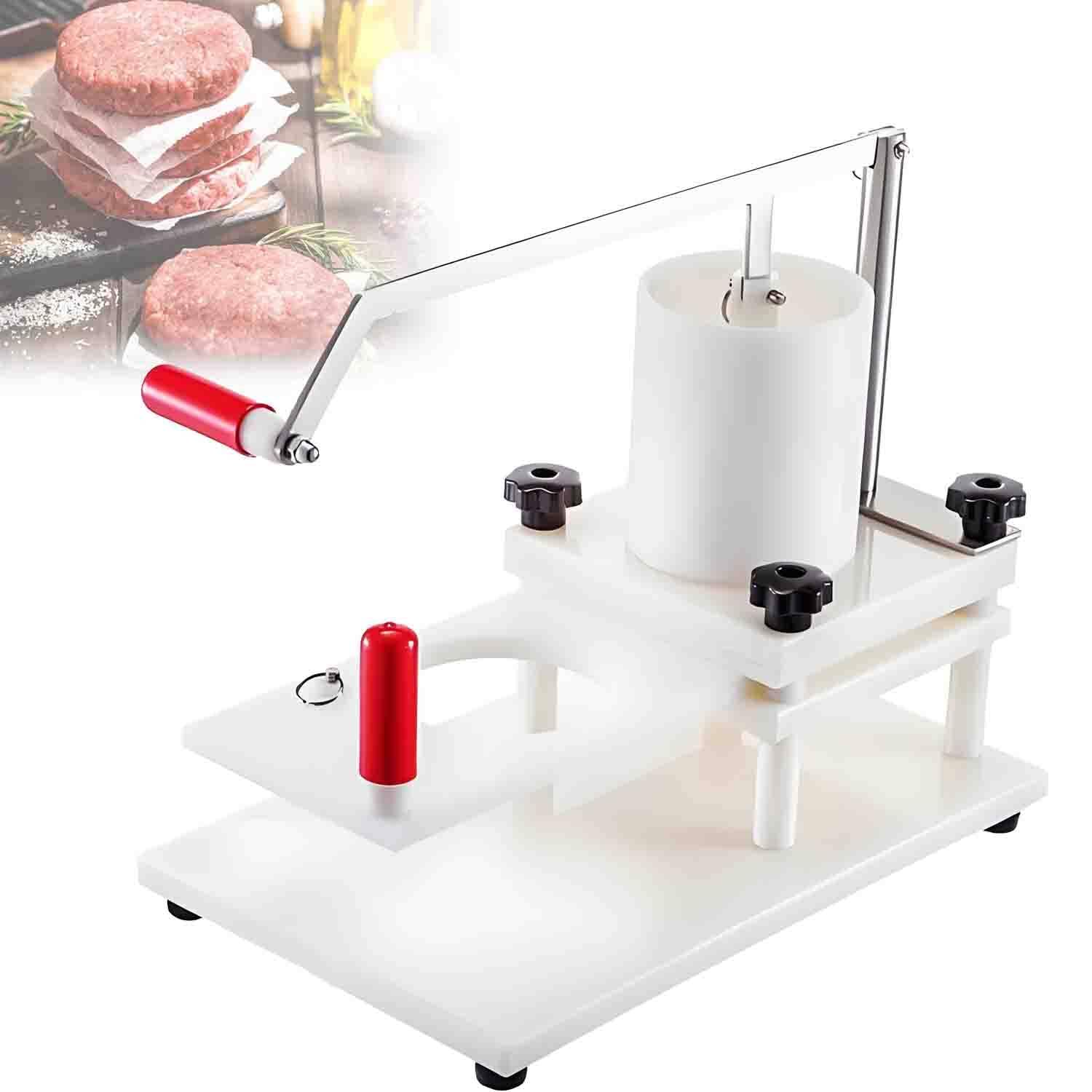KJZQXYX Commercial Manual Burger Press,Desktop Hamburger Patty Maker, 1.5kg Large Hopper,for Burger Shops & Food Processing Plants