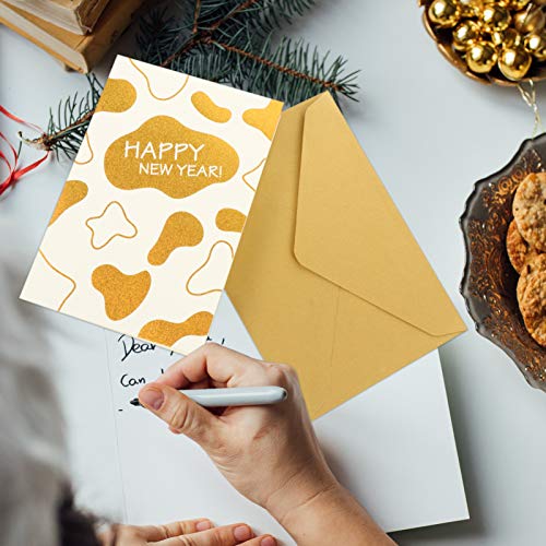 KESYOO 10Pcs 2021 Cartões de Ano Com Envelopes Convites de Feliz Ano Cartões de Mensagem de Presente