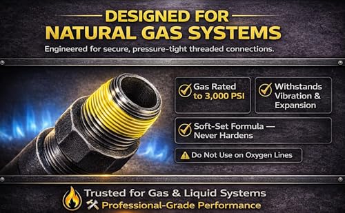 Image of Black Swan All Purpose Pipe Dope, Pro-Grade Pipe Thread Sealant, Soft-Set, High Viscosity, Low Odor, for All Piping Types with Bottle Brush Cap, Yellow, 1 /2 Pint