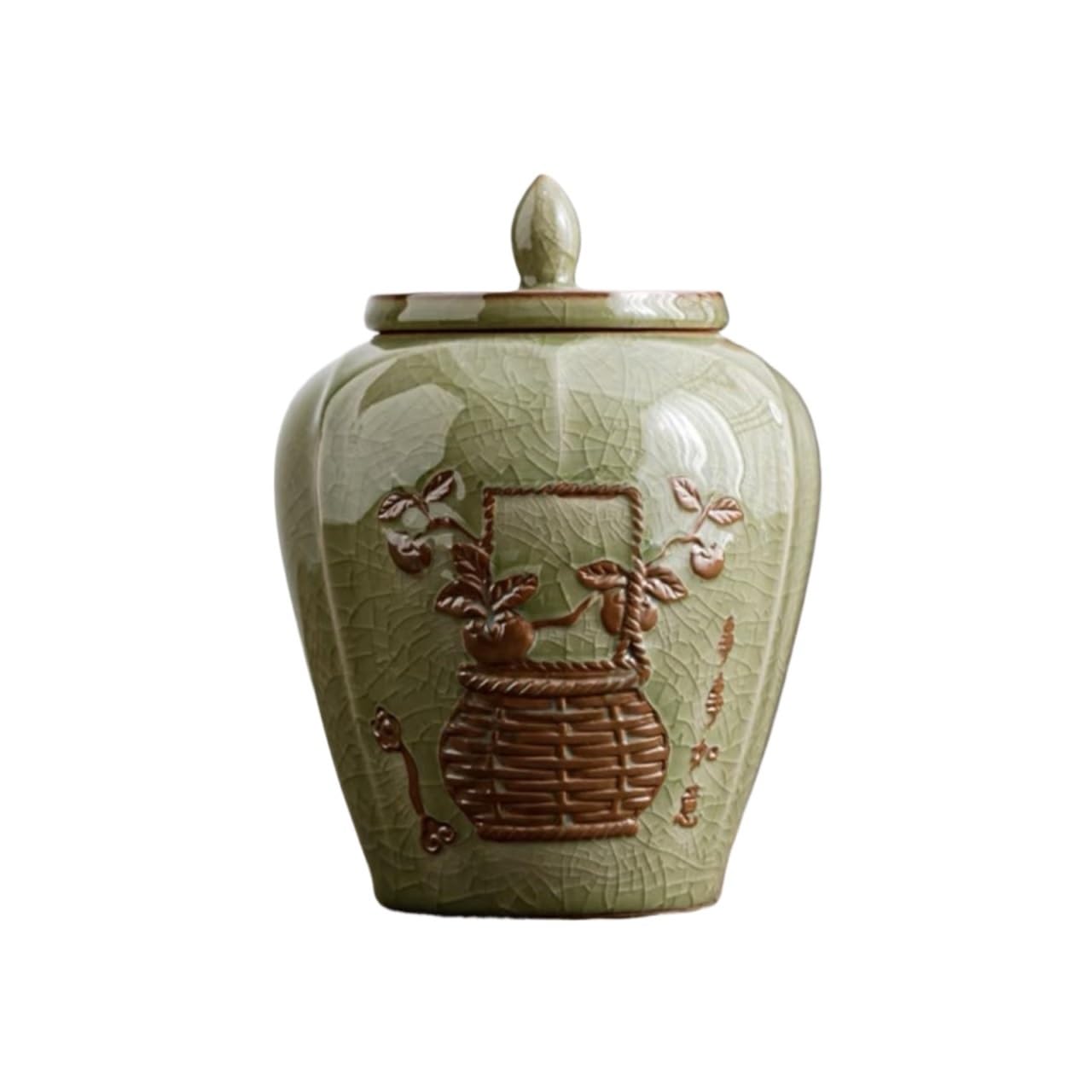 Vase With Lid, Ceramic Ginger Jar