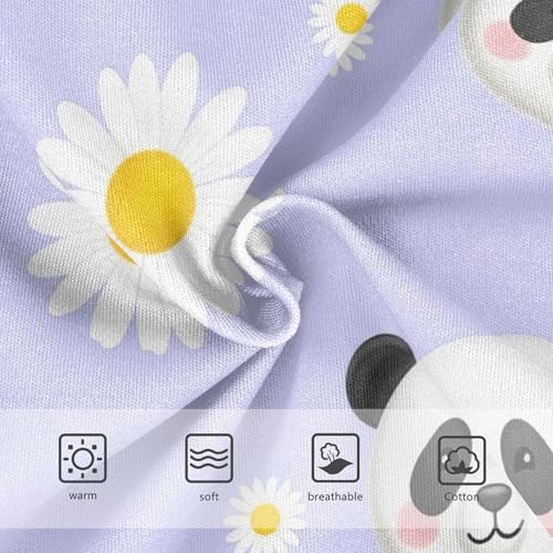 Cute Panda White Daisies Purple Girl Panties Cute Toddler Girls Underwear Cotton Personalized Underpants Briefs 2t3