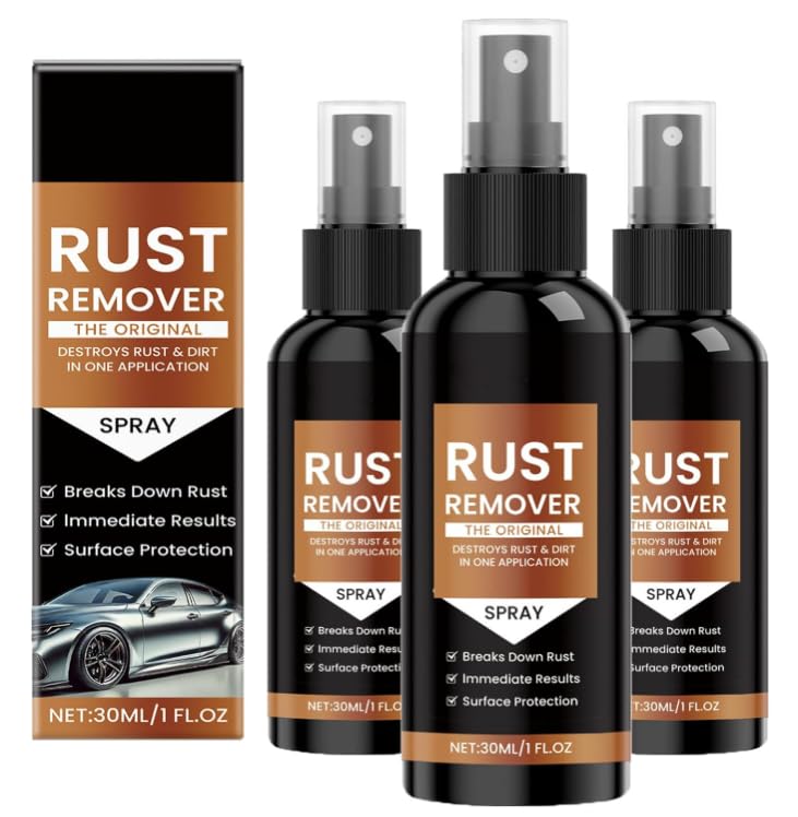 Spray Quitaóxido Nexa, Quitaóxido para Metal, Eliminador de Rayaduras de Auto, Limpiador de Manchas de Hierro para Múltiples Superficies, Disolvente de Óxido Intensivo para Metal, Autos y Cadenas (3)