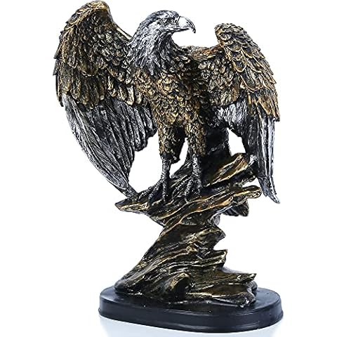 H&W 10.25" Patriotic Eagle Statue for Home Cover