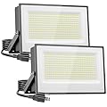Onforu 300W Flood Lights Outdoor, 30000lm Bright LED Work Light with Plug, 6500K Daylight White LED Flood Lighting, IP66 Waterproof Security Yard Lights for Yard Garage Stadium 2 Pack