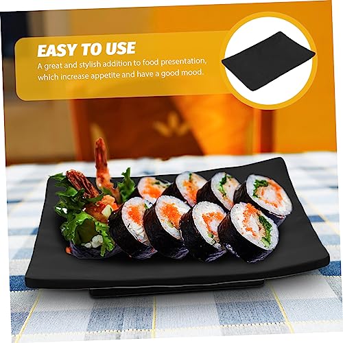 Juego de platos para sushi estilo japonés negro miniatura 2
