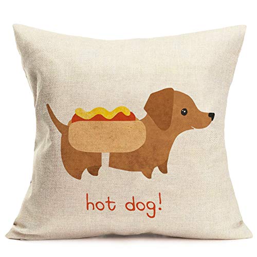 Top 10 Best Hot Dog Pillow in 2022 8 Xihomeli Adorable Dog Throw Pillow Case Cartoon Animal Pattern Cotton ...