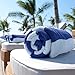 White Classic Stripe Cabana Beach Towels Oversized 2 Pack, Cotton Bath Towel Large - Luxury Plush Thick Hotel Swim Pool Towels for Adults Super Absorbent Quick Dry - 35x70 Mild Navy Blue | 2 Pack