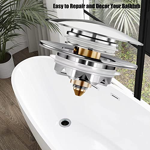 Anlige Universal Tub Stopper Bathtub Drain, Pop Up BathTub Drain Plug and Cover, Replaces Bath Tub Lift and Turn, Tip-Toe and Trip Lever, Easy to Install and Clean, All Brass Plating Process - Image 6