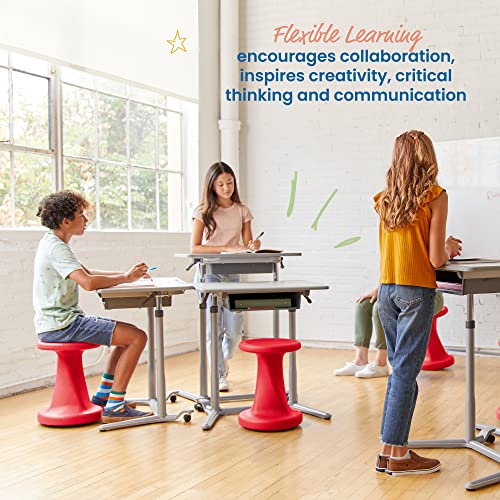 Image of ECR4Kids Twist Active Wobble Stool, 18in Seat Height, Classroom Furniture, Red