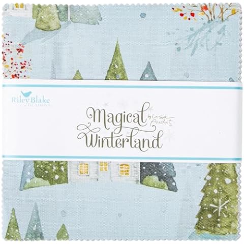 Magical Winterland Riley Blake 5-inch Stacker, 42 Precut Fabric Quilt Squares by Lisa Audit, Assorted Cover