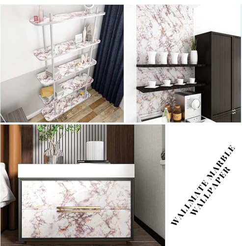Image of WALLMATE Marble Wallpaper Self Adheisve Marble Wallpaper Waterproof Countertop Furniture Kitchen Marble Sticker (Gold Cream Marble, 24x96 Inch)