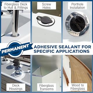 10 oz Marine Adhesive Sealant 5200 Fast Cure (White) - Permanent, Watertight Bonding and Sealing - UV Resistant, Above & Below Waterline - Compare to 05203 and 06520 FC M - by Berkland