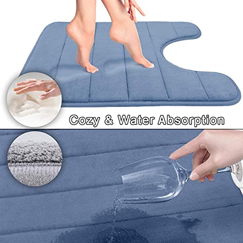 Yimobra Bath Toilet Mat 51 x 61 cm, Non-Slip Memory Foam U-Shaped Contour Rug, Soft Comfortable Bathroom Shower Mats - Image 3