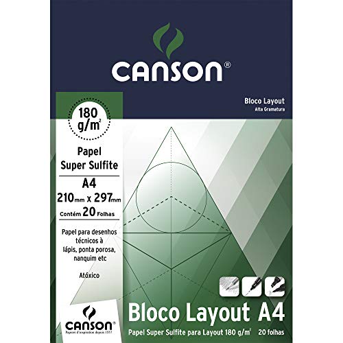 Bloco layout liso A4 180g - com 20 folhas - Canson 1 51nbiFHZOGL