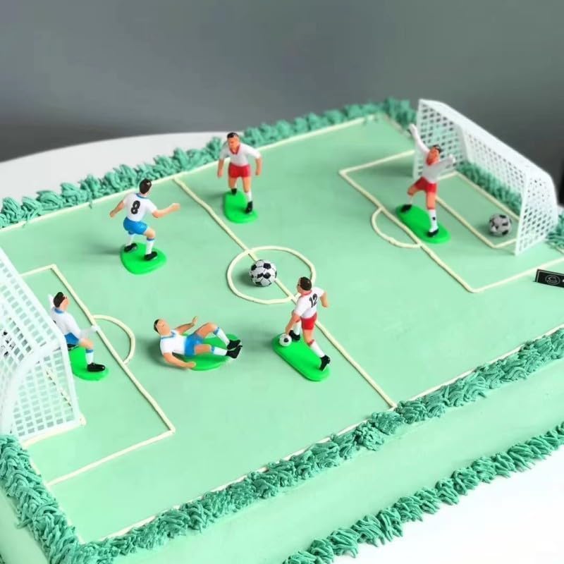 Soccer Cake Topper,Football/Soccer Toppers for Cake and Cupcakes Cake Decorating Ornaments Set of 9 Attractive Processed - Image 3