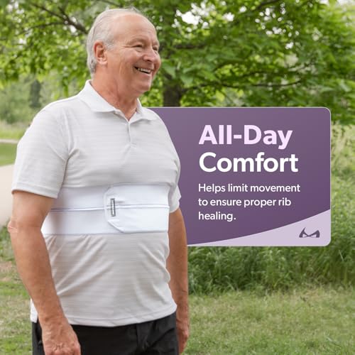 BraceAbility Brustgurt für gebrochene Rippen, elastisch, für rissige, gebrochene oder ausgekugelte Rippen, Schutz, Kompression und Unterstützung (männlich – passend für 61-152,4 cm Brustumfang)