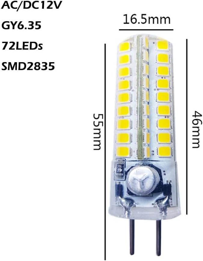 Dimmable GY6.35 LED Bulbs White 6000K AC/DC 12V 7W Energy Saving Lamps,White 6000K,7W - 6PCS