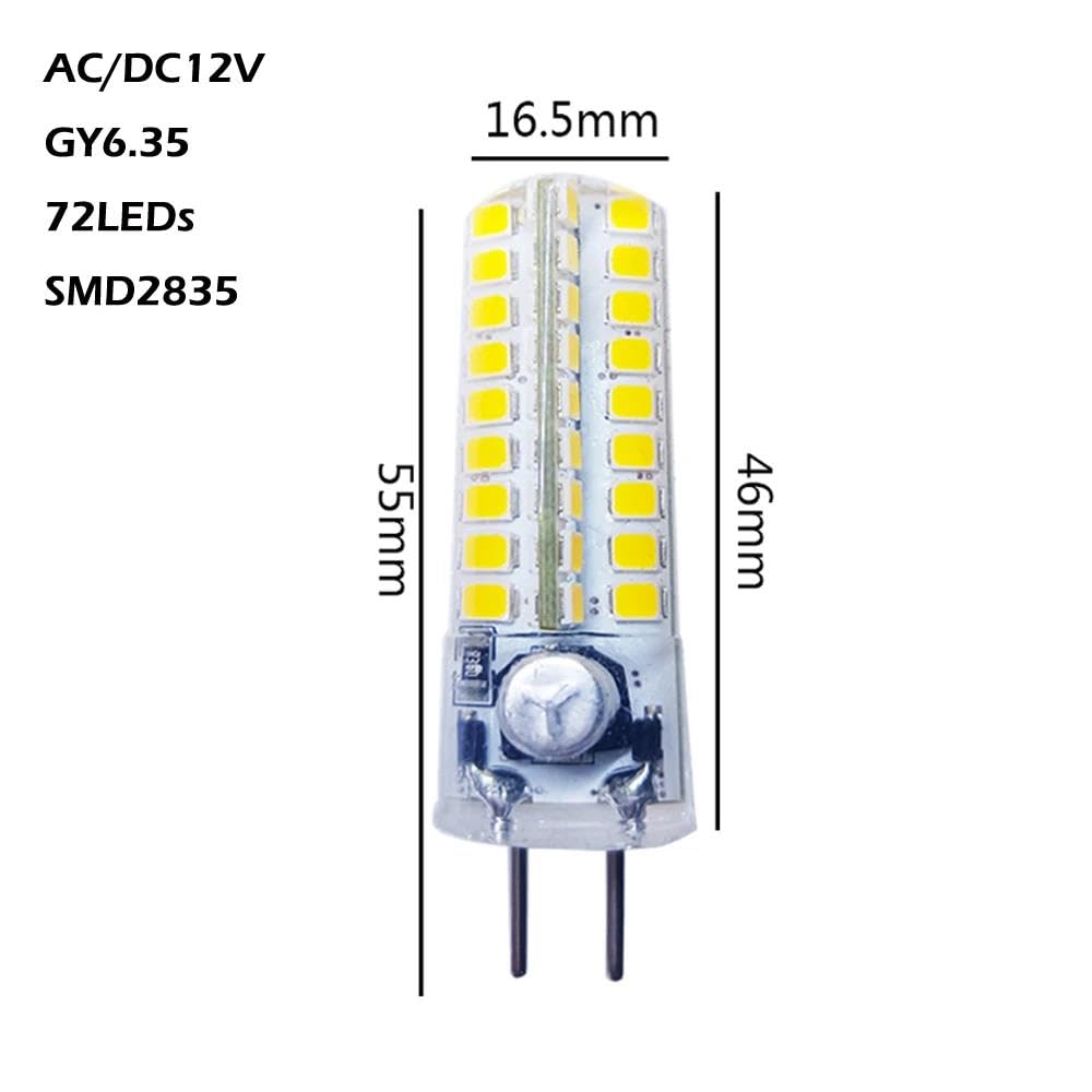 6PCS Bombillas LED Regulables GY6.35 Blanco 6000K AC/DC 12V 7W Lámparas De Ahorro De Energía,Blanco 6000K,7W - 6PCS