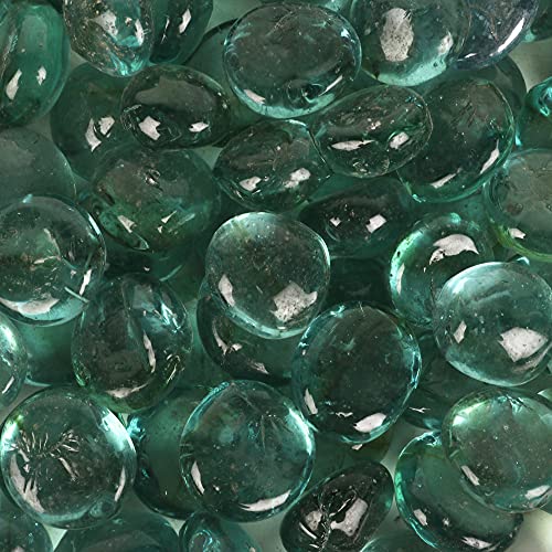Image of Color Stone Decorative Shiny Glossy Flower Glass Pebbles for Vase Fillers Plant Pots Home Table Garden & Outdoor Decoration (Clear Green 4Kg)