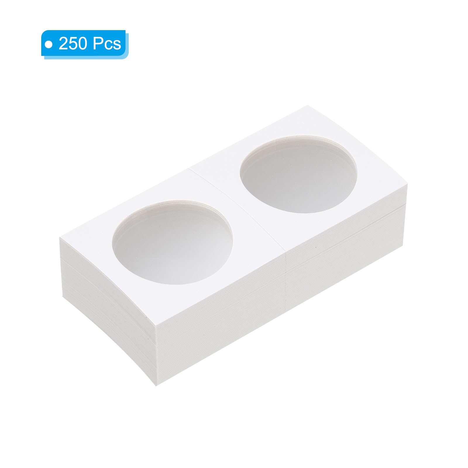 PATIKIL 2x2 Coin Flips, 250 Pack 37mm Cardboard Coin Holder Paper Coin Holders for Coin Collection Supplies Collector White - Image 3