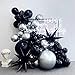 Black Silver Balloon Garland 121PCS Black Star Birthday Party Decoration Anniversary Home Decor