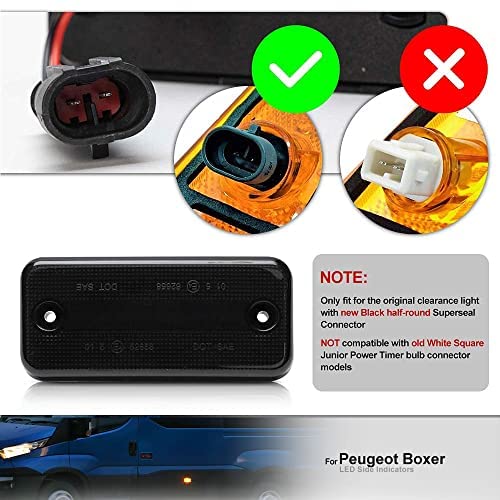 Luces LED Laterales Ahumadas Para Camiones: Fiat Ducato, Citroen Jumper, Peugeot Boxer, Iveco Daily, DAF. 12V, Fácil Instalación.