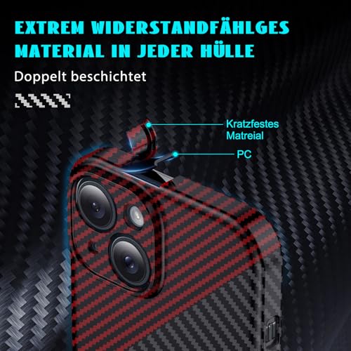 Coque iPhone 15 carbone MagSafe avec 2 verres trempés antichoc - 6