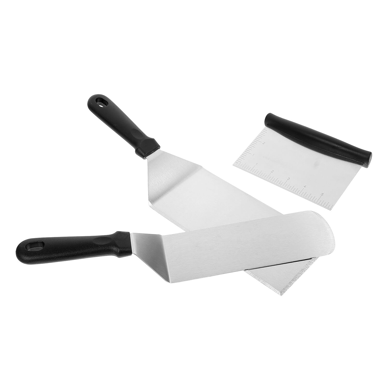 Housoutil Set 3 Spatole in Acciaio Inossidabile Manico in Pp, Utensili da Cucina Resistenti al Calore per Girare e Mescolare, per Barbecue e Teppanyaki