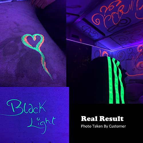 dystaval 10M Schwarzlicht LED Strip, UV LED Strip 33ft UV Schwarzlicht LED Band mit Trafo, 600 Stück 2835-LEDs, 12V 3A Flexible Schwarzlicht Befestigungen für Dekorationsbeleuchtung Partybeleuchtung