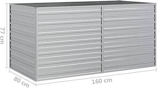 Miniatura 15 de Cama elevada para jardín, camas de jardín elevadas de metal para exteriores, camas de jardín elevadas galvanizadas para verduras, flores, hierbas