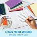 Xvvirnt 24 Pack Mini Notebooks, 3.5 x 5.5 Inch Small Notebook, Small Pocket Notebooks & Journals Bulk,Lined Notebook,Colorful Cover Memo Notepad for Travelers Office Supplies,30 Sheets/60 Pages