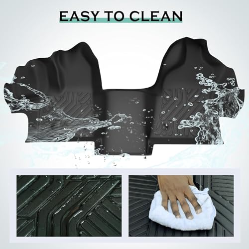 Image of KARPAL Floor Mats for 2015-2021 Ford Transit 150 /250 /350 /350HD w /Carpet Flooring (No Fit Transit Connect), Custom Fit TPE All Weather Ford Transit Accessories Front Floor Liner