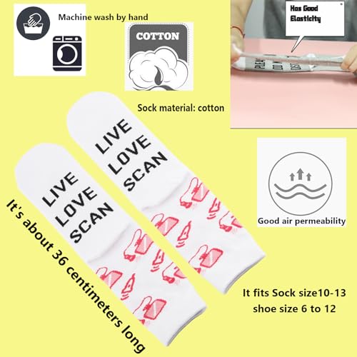 TSOTMO Radiologist Gift Radiology Live Love Scan Socks for Radiologist X-ray Tech Gift Sonographer Medical Gift3