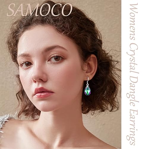 SAMOCO 16 Pairs Drop Dangle Earrings Set for Women Rainbow Crystal Earrings Teardrop Dangle Hook Earrings Hypoallergenic Jewelry2