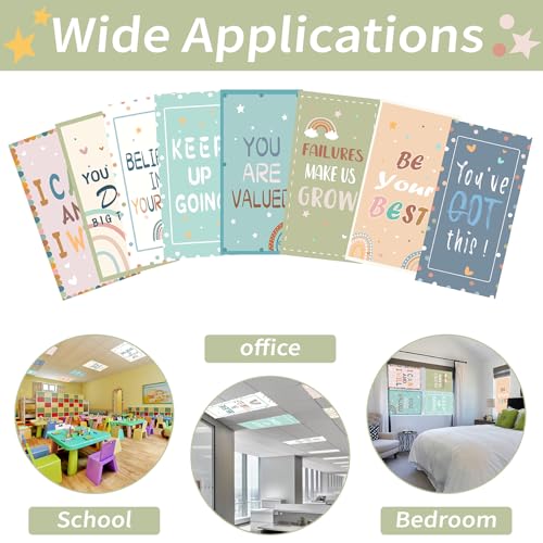 Image of 8 Pcs Fluorescent Light Covers with 80 Magnets Decorative for Classroom Ceiling Light 4 x 2 Feet Magnetic Light Covers Filter Easy Install for Office Hospitals & Home Drop Ceiling Supplies