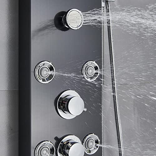 Panel de ducha LED waterfall shower column con jets para bañera miniatura 4