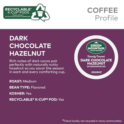 Image of Green Mountain Coffee Roasters Dark Chocolate Hazelnut Coffee, Keurig Single Serve K-Cup Pods, 96 Count
